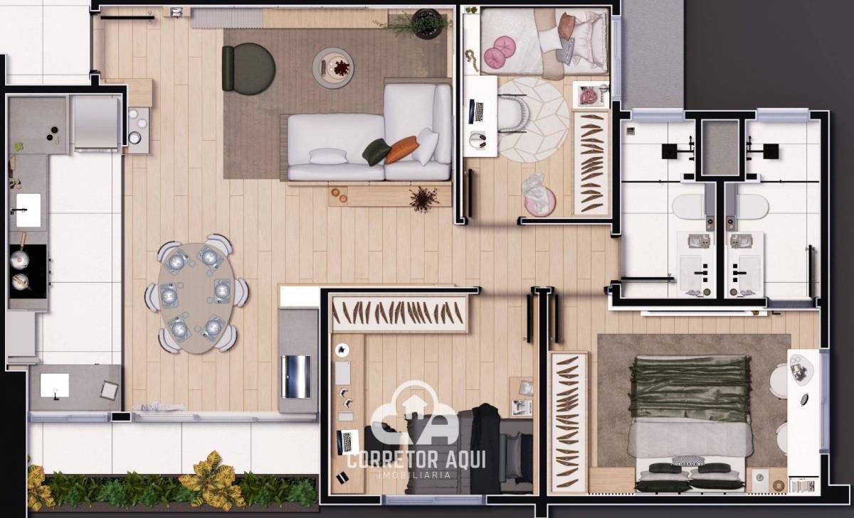 Apartamento a venda 3 Dormitórios com Suíte – Allegro Residencial Americana SP, Bairro São Luiz - Corretor Aqui Imobiliária