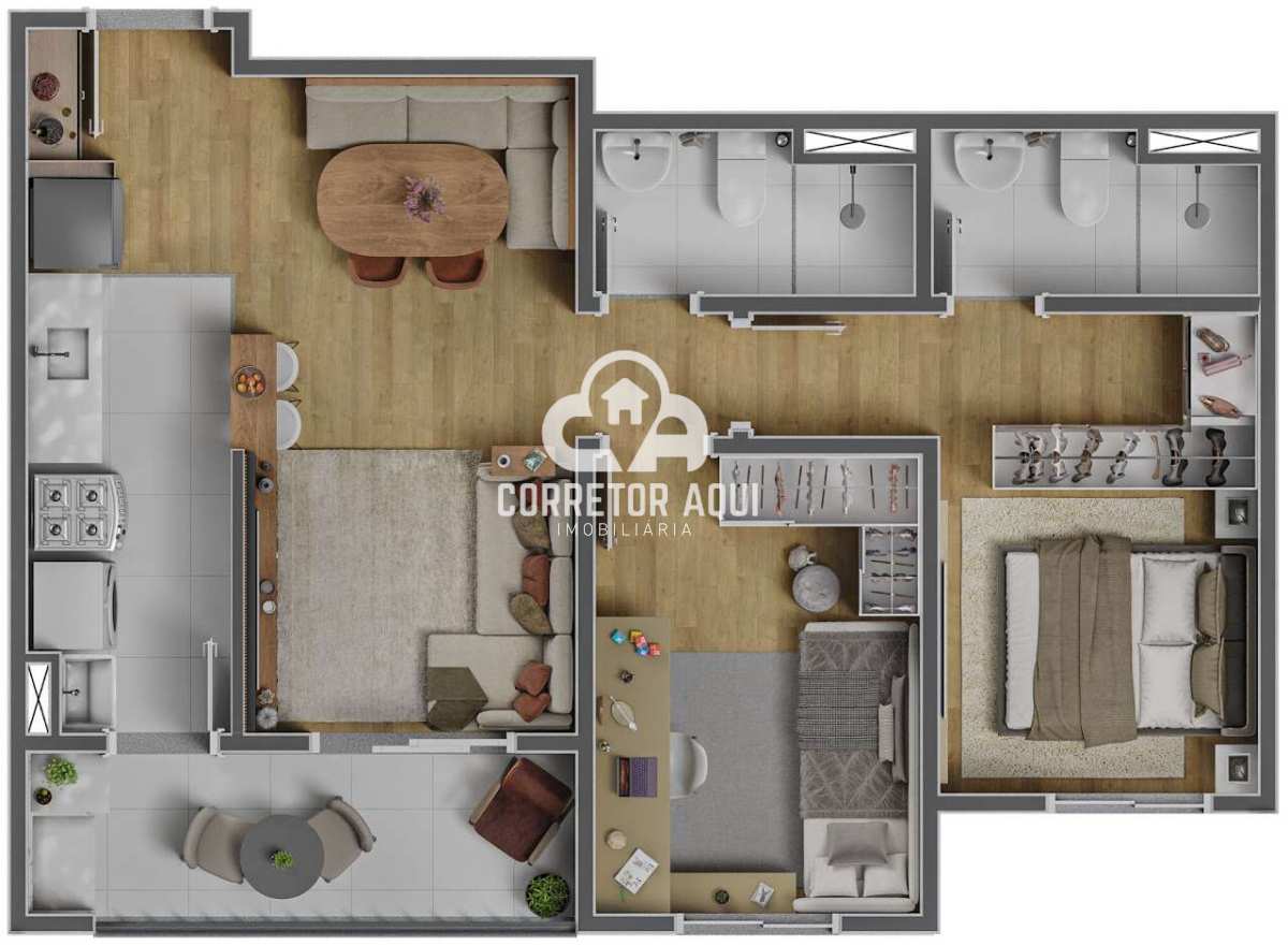 MAXY GREGO suite com closet – LANÇAMENTO EM SANTA BÁRBARA D'OESTE - Corretor Aqui Imobiliária